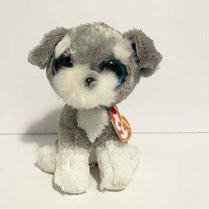 TY Beanie Boos Whiskers Boo Plush Puppy Dog Glitter Sparkle Stuffed Animal Toy